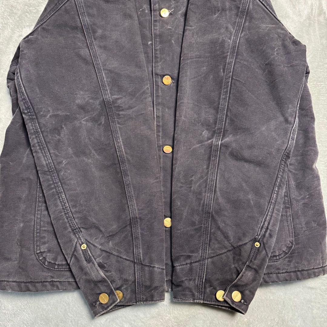 90s USA製 carhartt ミシガンチョアコート ブラック 42