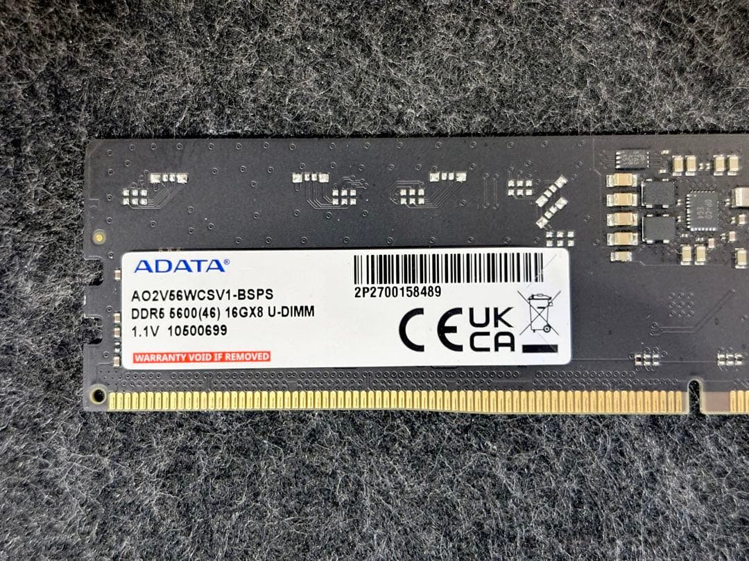 ADATA 16GBx1枚 DDR5-5600 UDIMM メモリ