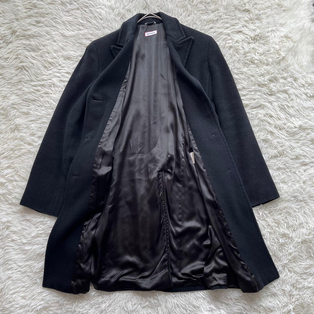 【美品】マックスマーラ ロングチェスターコート アンゴラ混