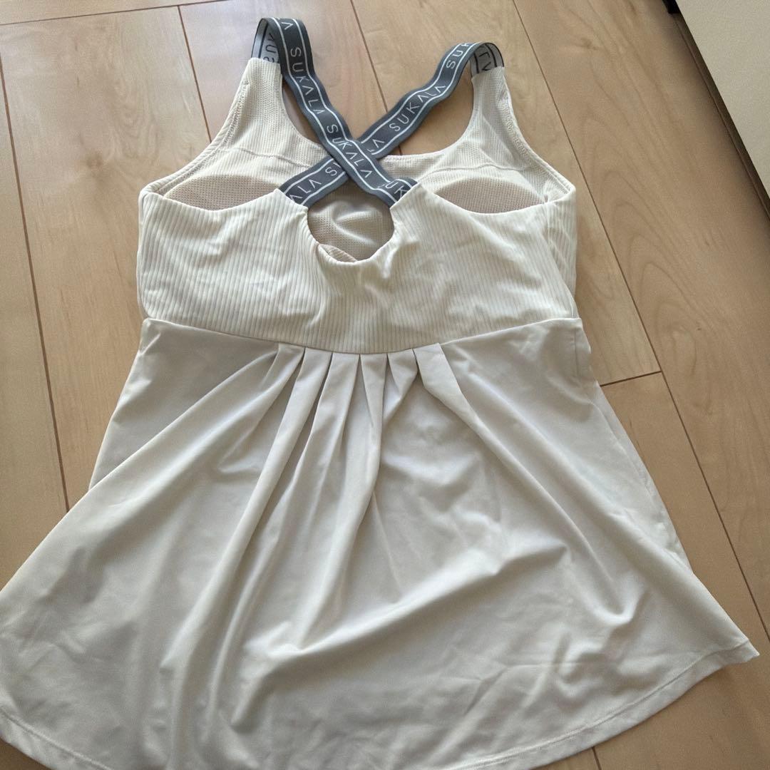新品　ラバ　スカーラ　ベーシックバックフレアタンクトップ　サンドベージュ　M