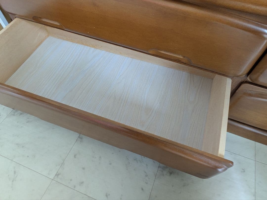 （小春）【旭川家具】マルミツ ローチェスト 天然木 幅123cm 2段