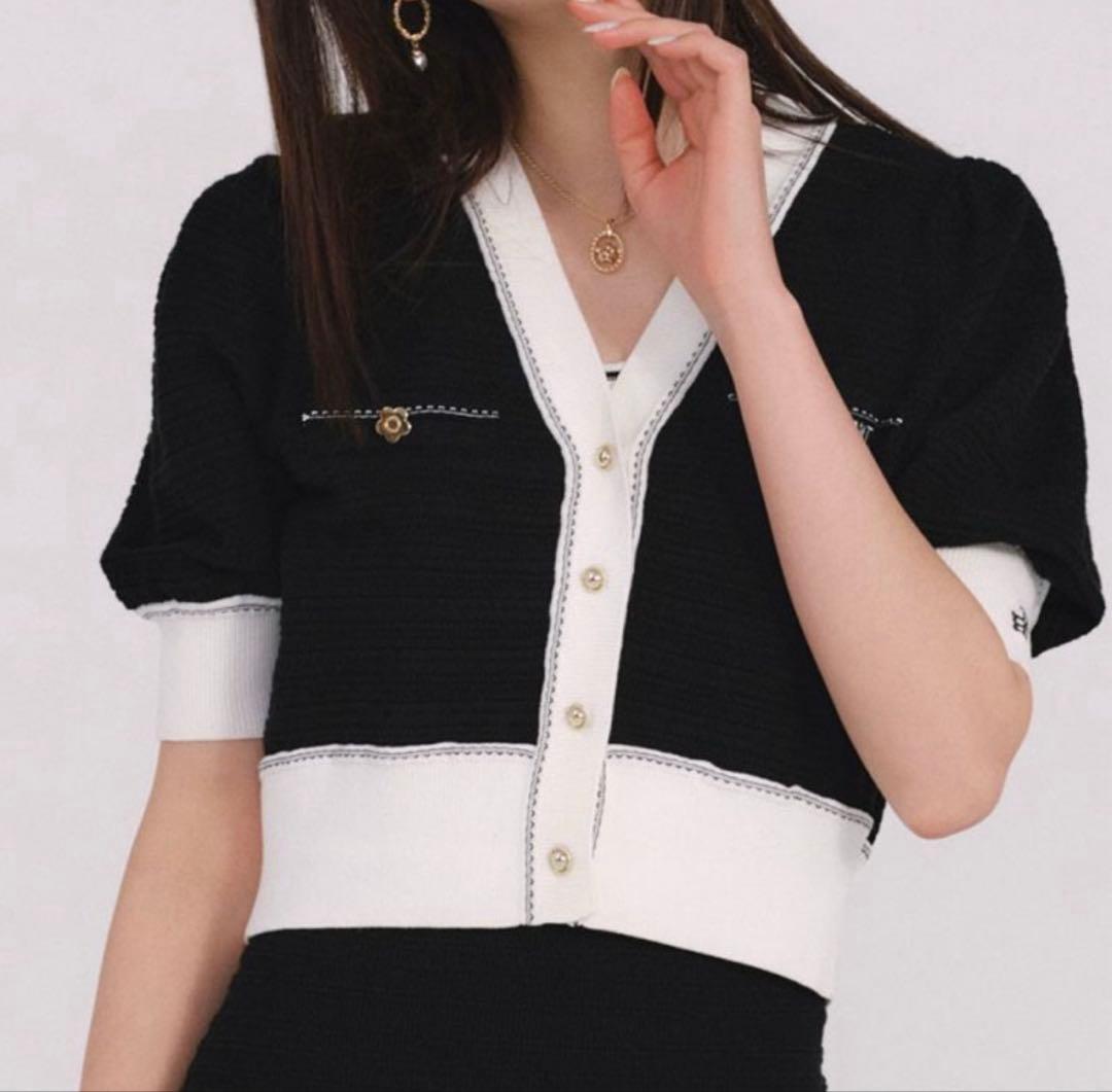 LILY BROWN×MARY QUANT デイジーモチーフニットカーディガン