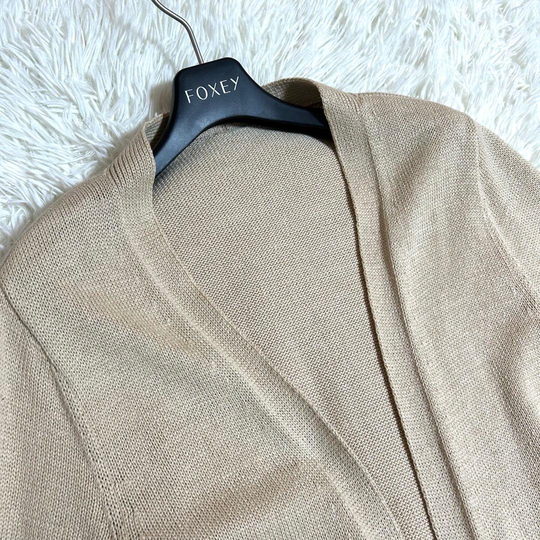 美品✨フォクシー 定価10.8万 春に◎シルクコットン ロングカーディガン