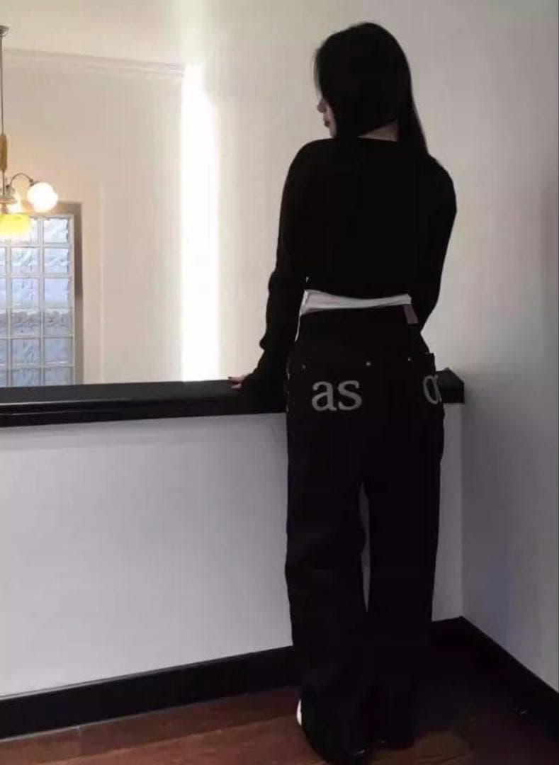 as\"on アズオン SMOG WIDE PANTS ブラック ason 韓国M