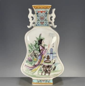 景徳鎮 花瓶 陶磁器 装飾品 現代工芸品 美術品 置物