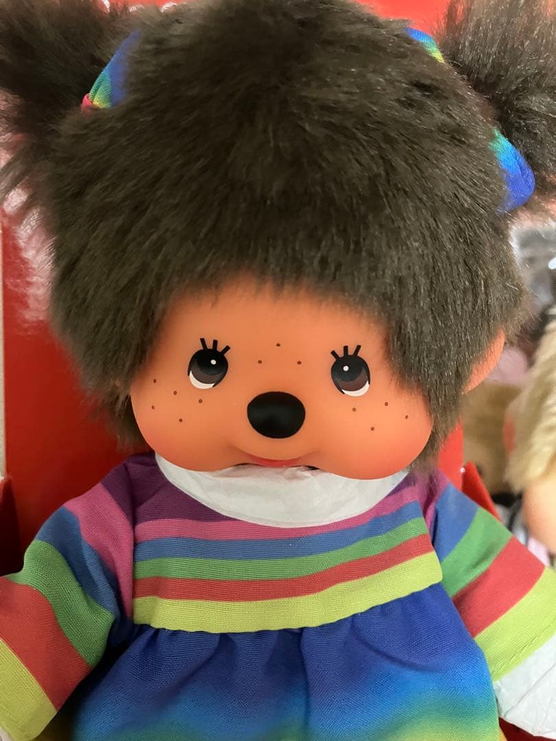 海外限定モンチッチ レインボードレス Sサイズ 女の子 ぬいぐるみ