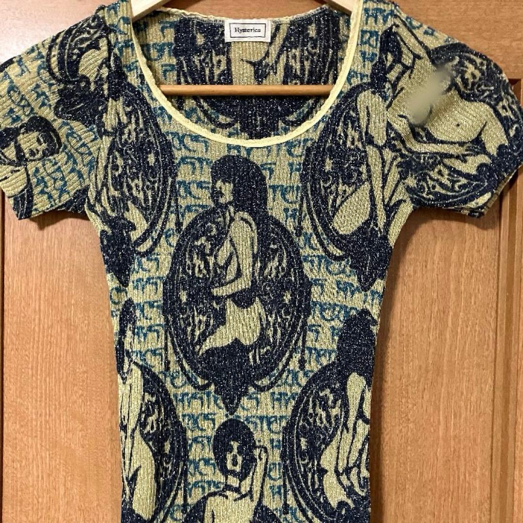 【雰囲気抜群❗️】00's HYSTERIC GLAMOUR 総ラメ チビT