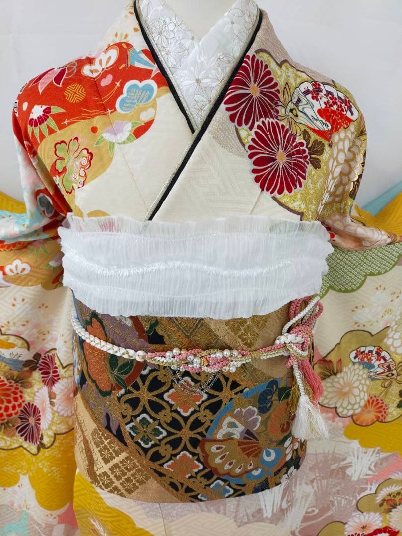 ★★正絹　紋意匠　京友禅　振袖7点フルセット★★