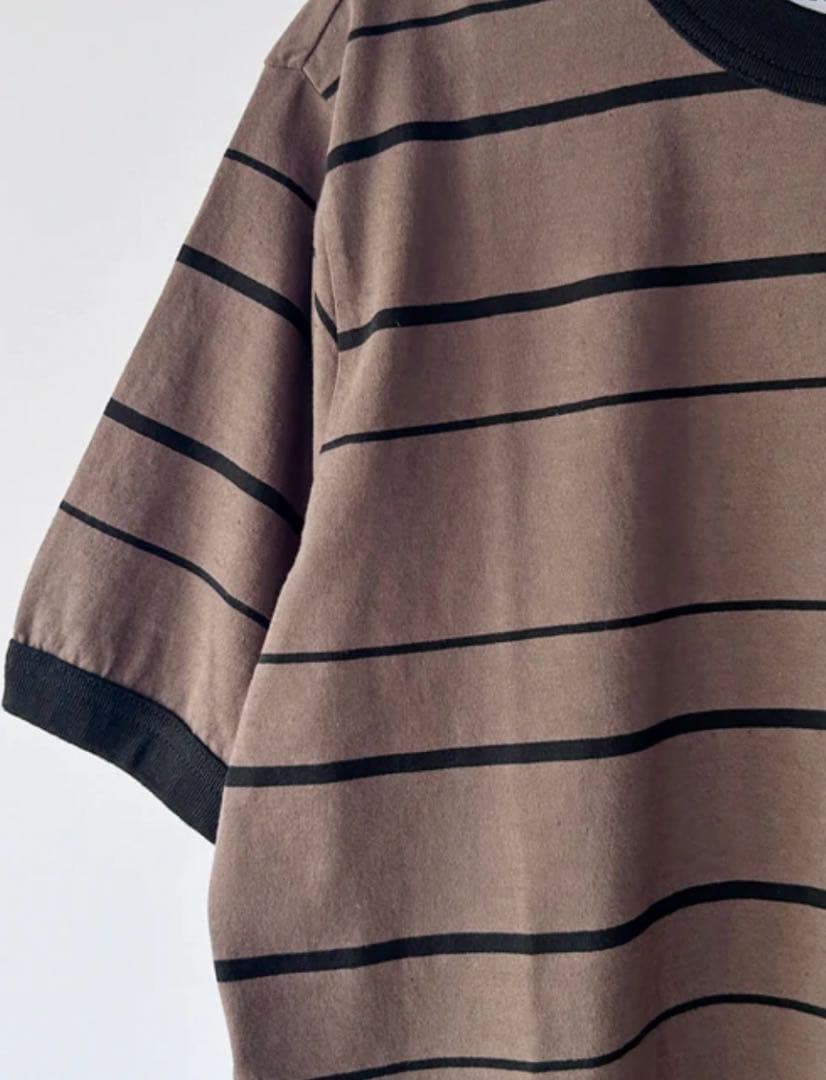 トップス MHL./COTTON LINEN STRIPE JERSEY SS
