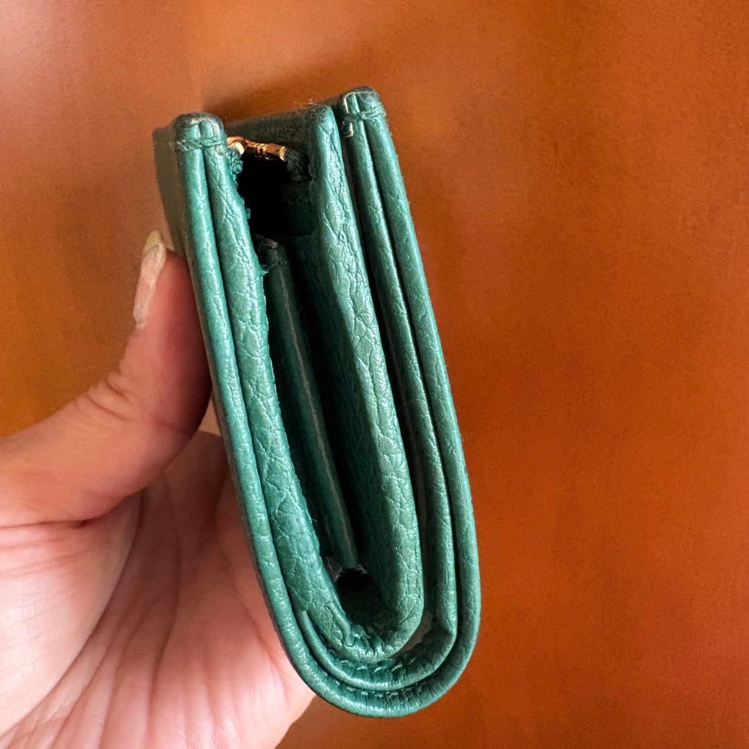 GUCCI 二つ折りウォレット　グリーン　ミニ財布