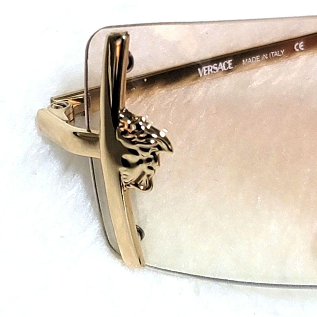 美品 VERSACE サングラス メデューサ グラデーション オレンジ ゴールド