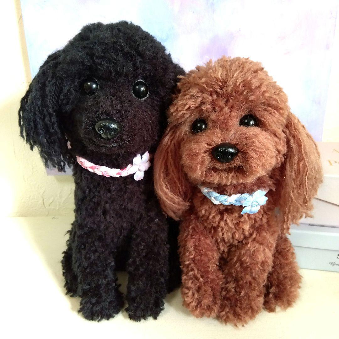 saruwannko、編みぐるみ、ハンドメイド、トイプードル４匹