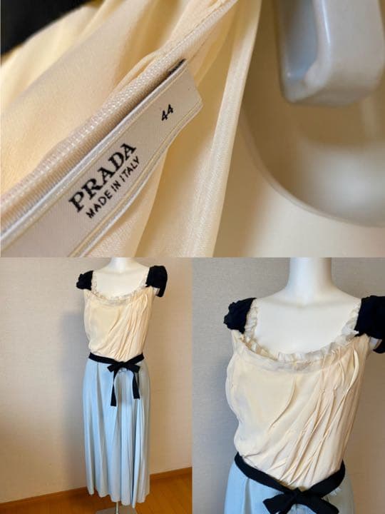 a*i様 最終◆PRADA プラダ ワンピース 雑誌掲載 シルク混 とろみシルエ