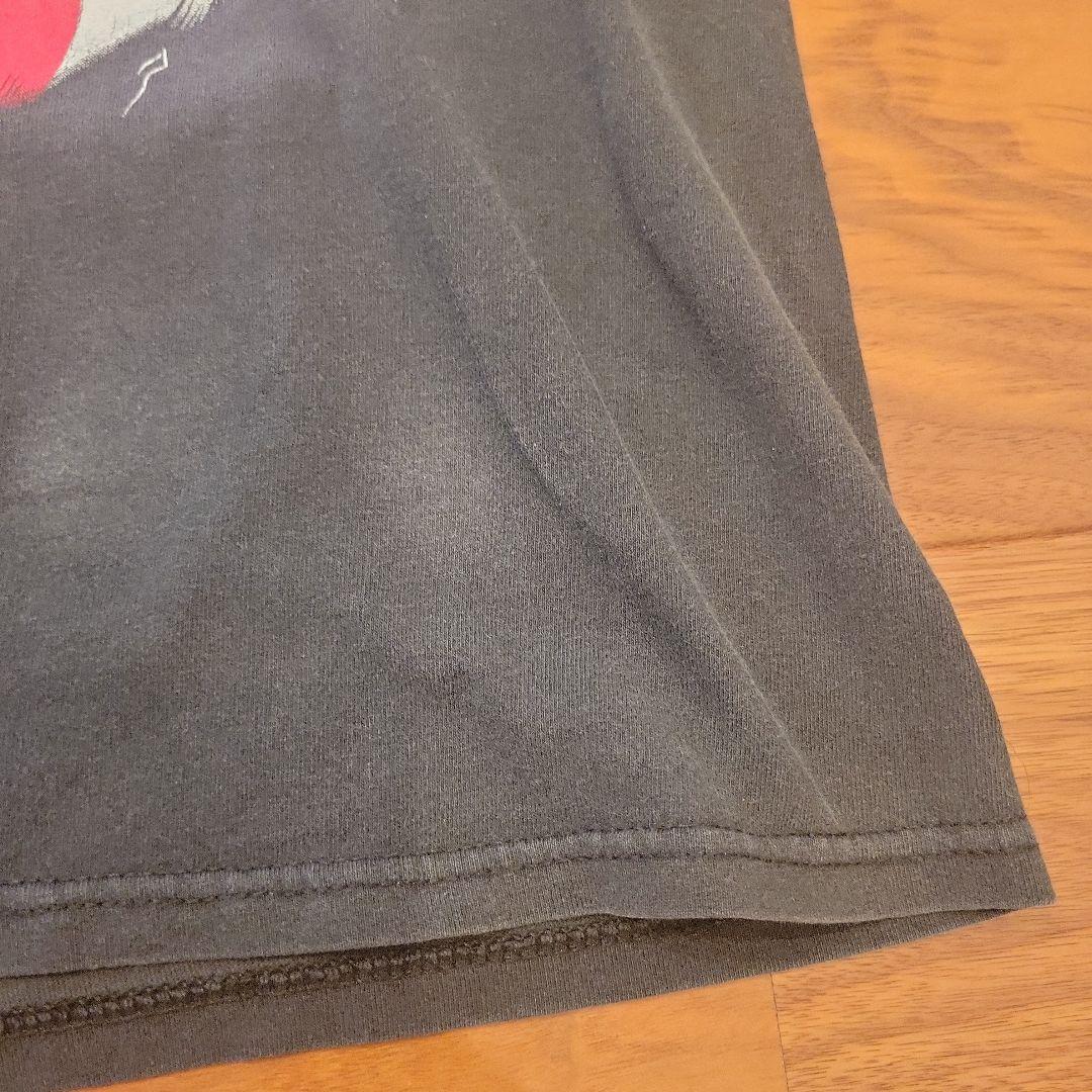 90s チェシャ猫Tシャツ 黒　不思議の国のアリス　M