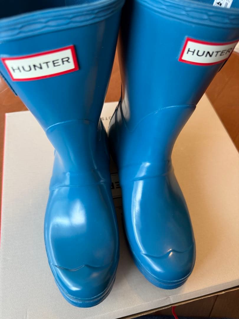 未使用★HUNTER ハンター レインブーツ長靴 24cm キッズ レディース