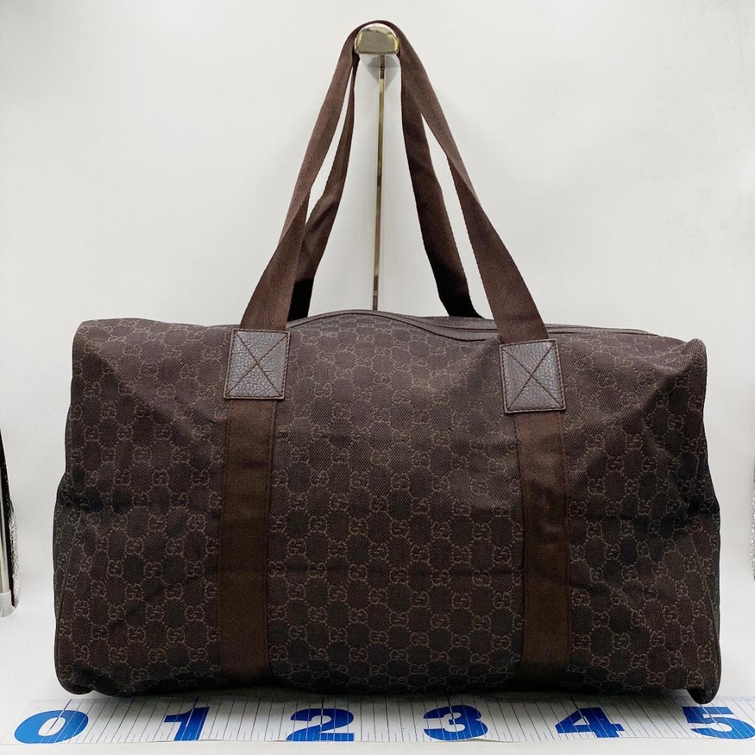 GUCCI グッチ ボストンバッグ GGキャンバス キャンバス 茶 折り畳み式