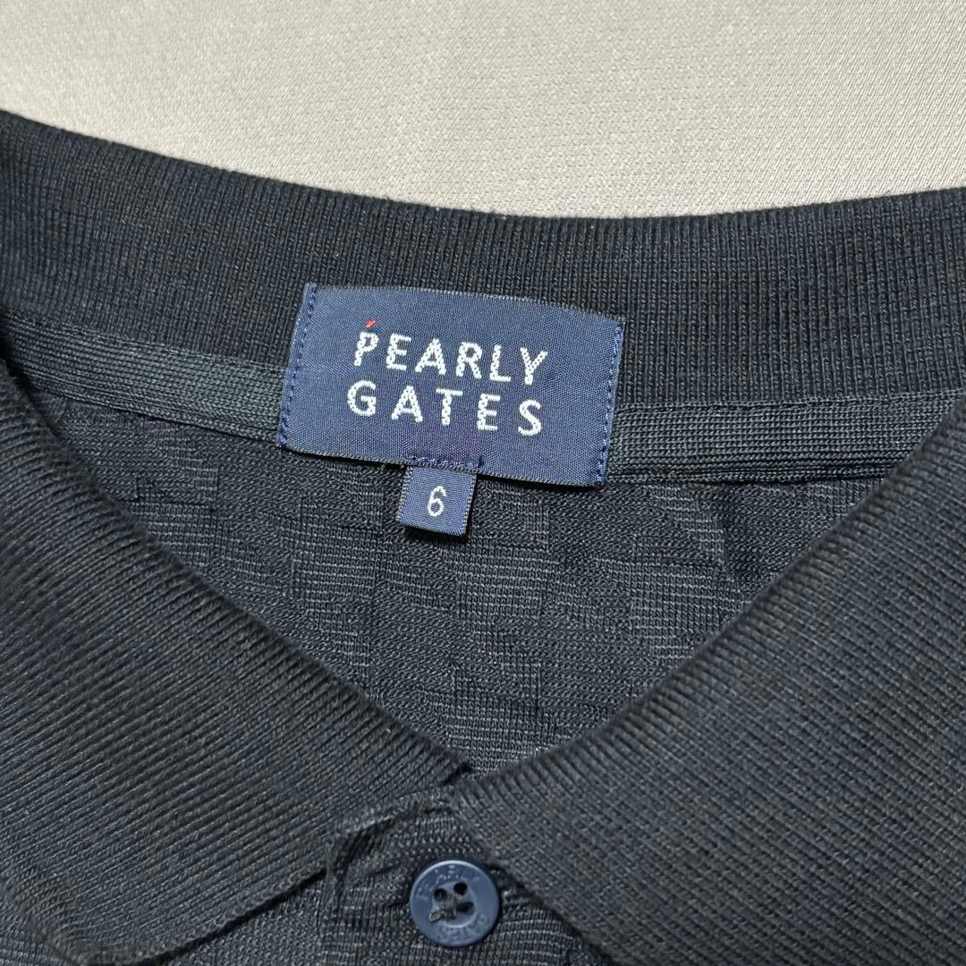 パーリーゲイツPEARLY GATES ロゴプリント千鳥柄半袖ポロシャツ 6