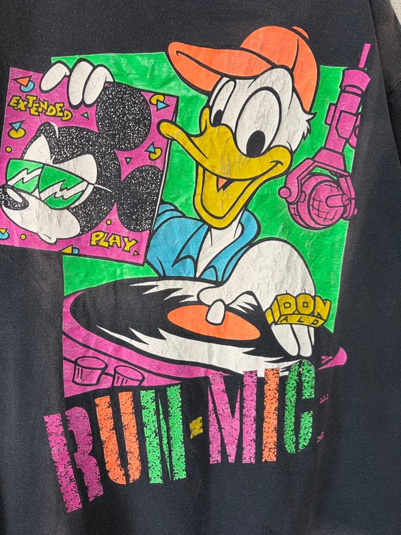 90s USA製 ディズニー ミッキー ドナルド DJ ヴィンテージ Tシャツ