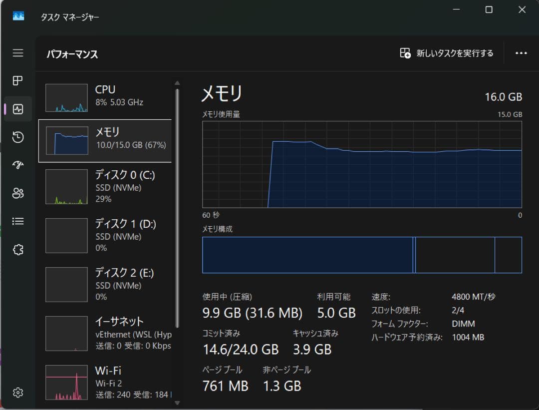 メモリー Crucial CT2K8G48C40U5 DDR5-4800 8GBx2
