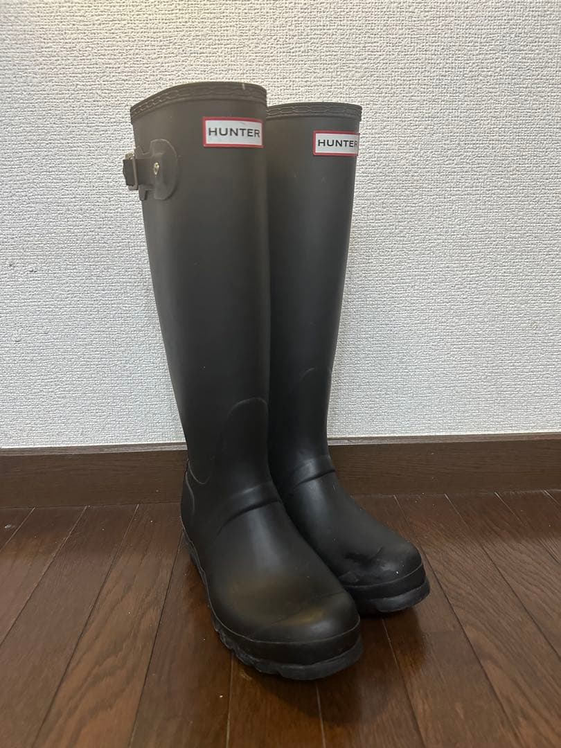 HUNTER ブラック 長靴 バックル付き　22.5〜23cm