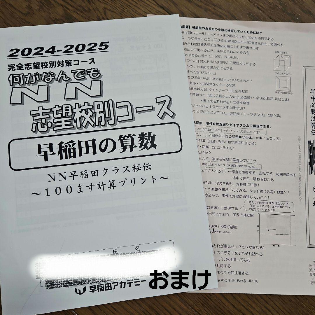 NN　早稲田の王道2024～2025