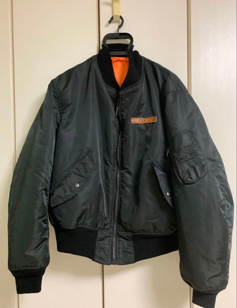 AVIREX MA-1 黒USA製 L 希少 #上野商会正規品#EMARジップ
