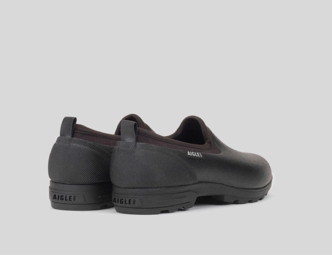 AIGLE ブラック レインシューズ スリッポン　LESSFOR 2 CROG