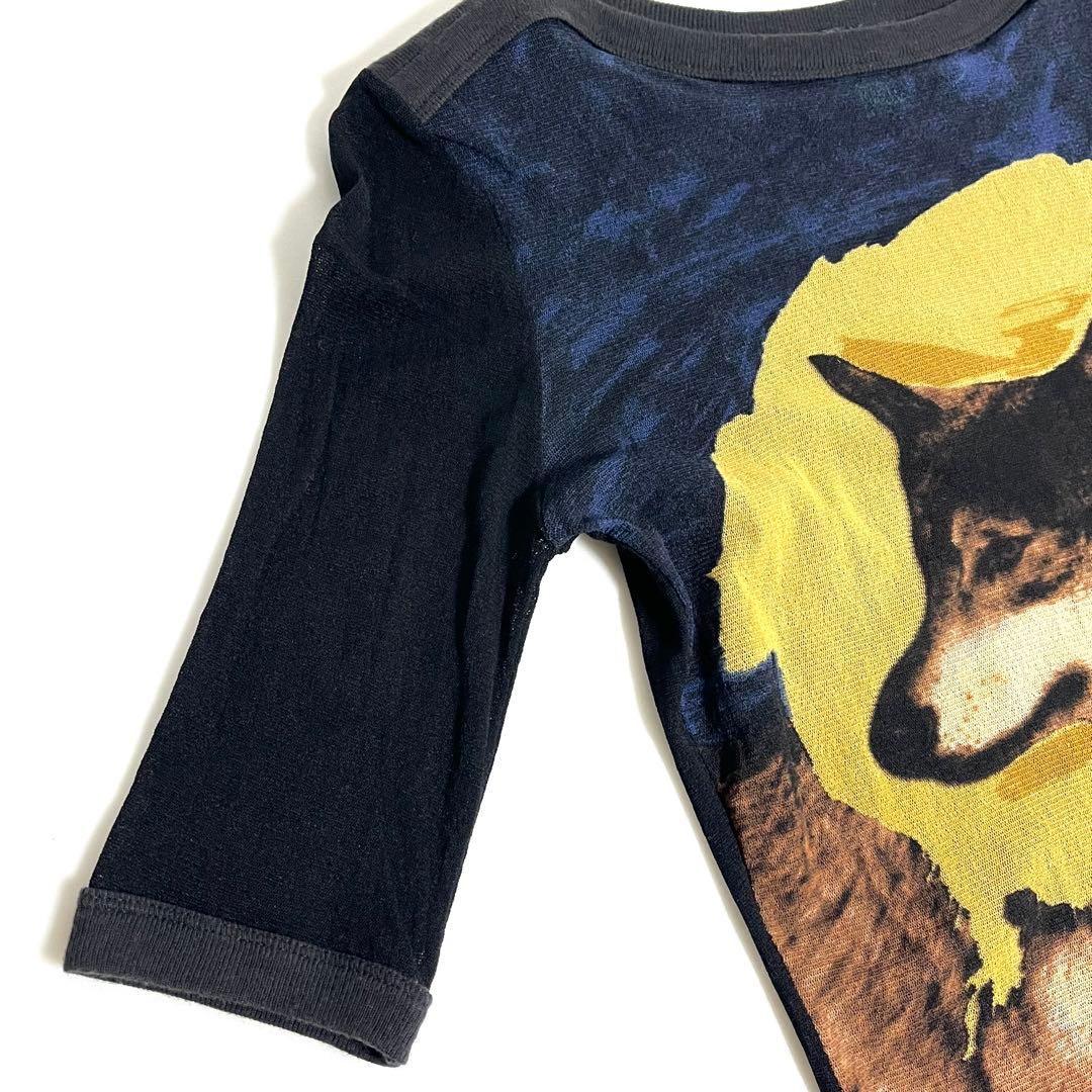 希少 ヴィンテージ　GAULTIER ウルフ カットソー パワーネット　M