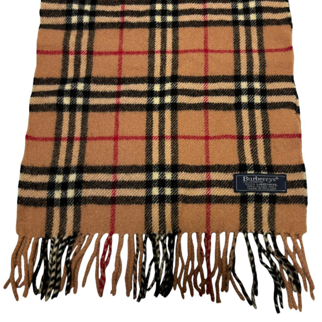 Burberrysバーバリーズ マフラー ノバチェック キャメル系ロングタイプ