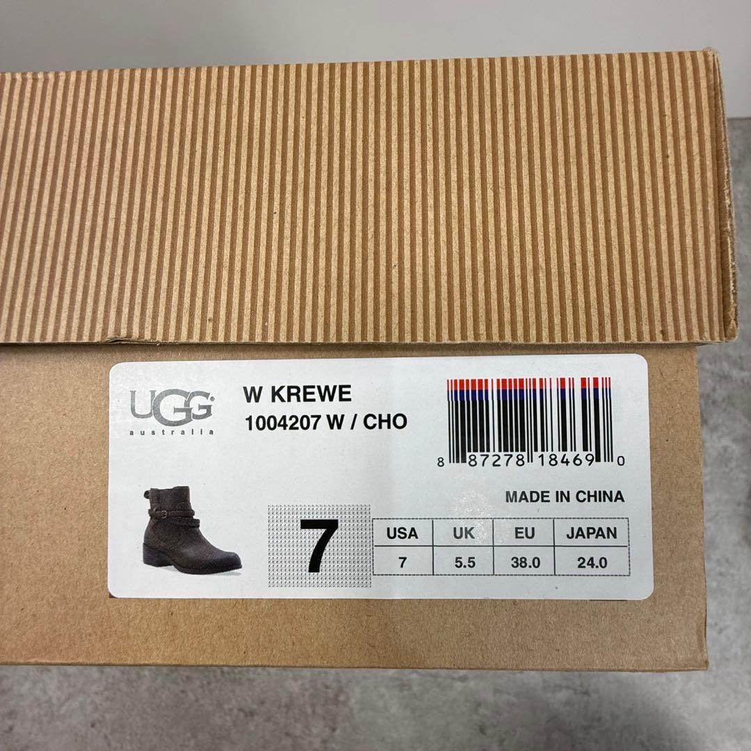 美品 UGG アグ KRENE ANKLE アンクルブーツ レザー 茶色