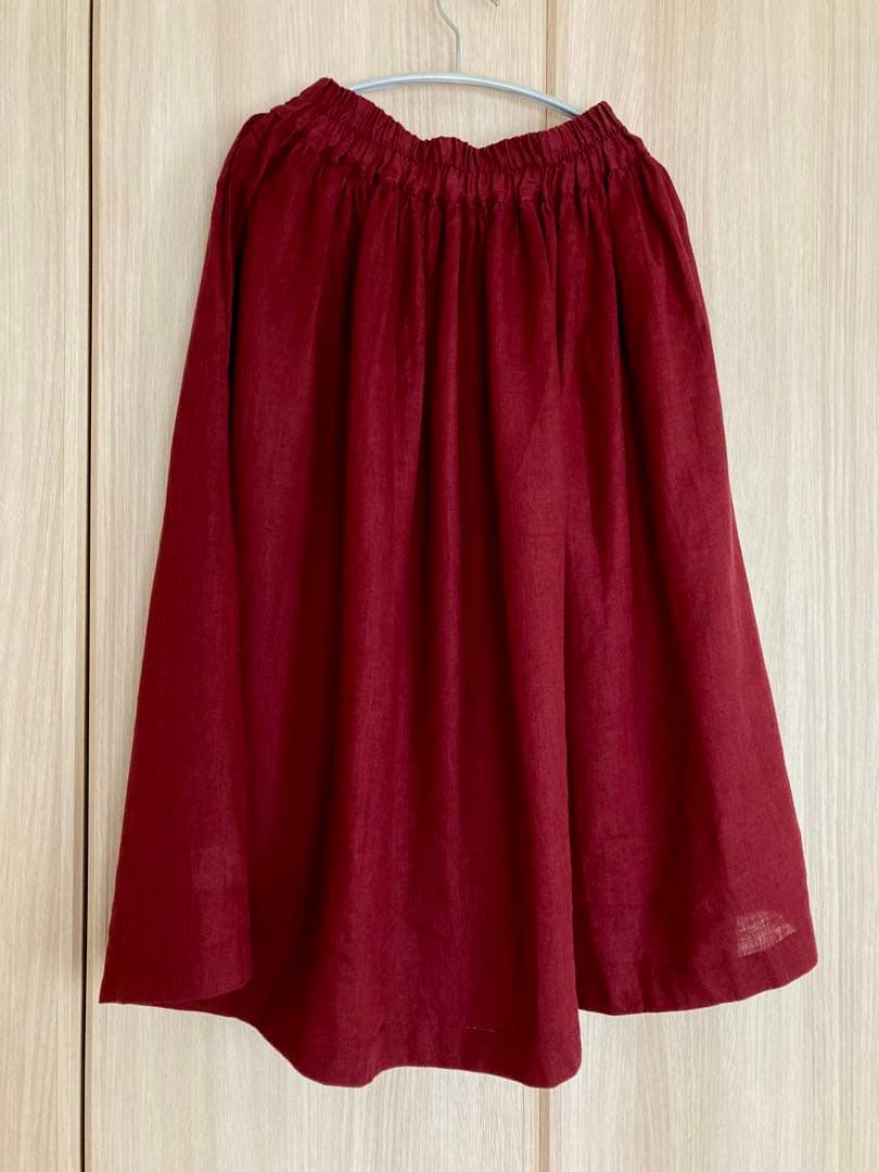 fog linen workリトアニアリネン ギャザー スカート