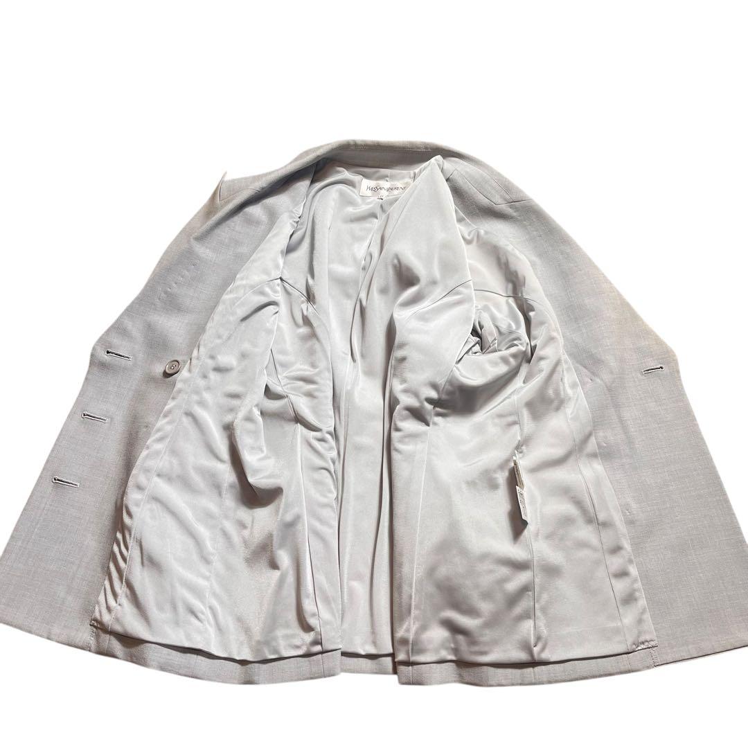 美品　YSL イヴサンローラン　ダブルボタン　ジャケット　グレー系