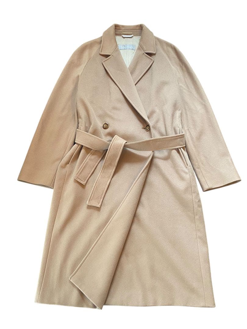 MAX MARA ベルテッド　ダブル　ロング　コート　キャメル