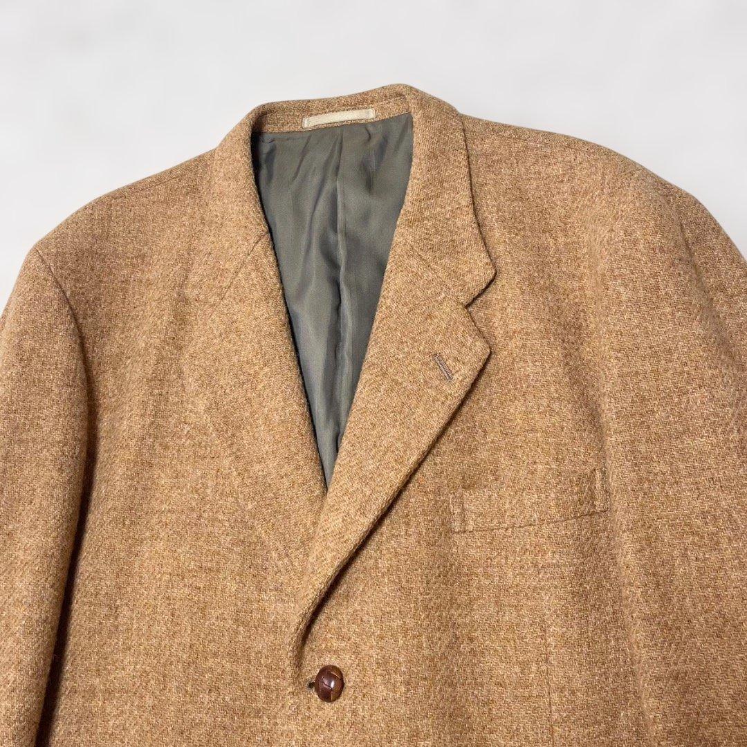 Harris Tweed ツイードテーラードジャケット くるみボタン L