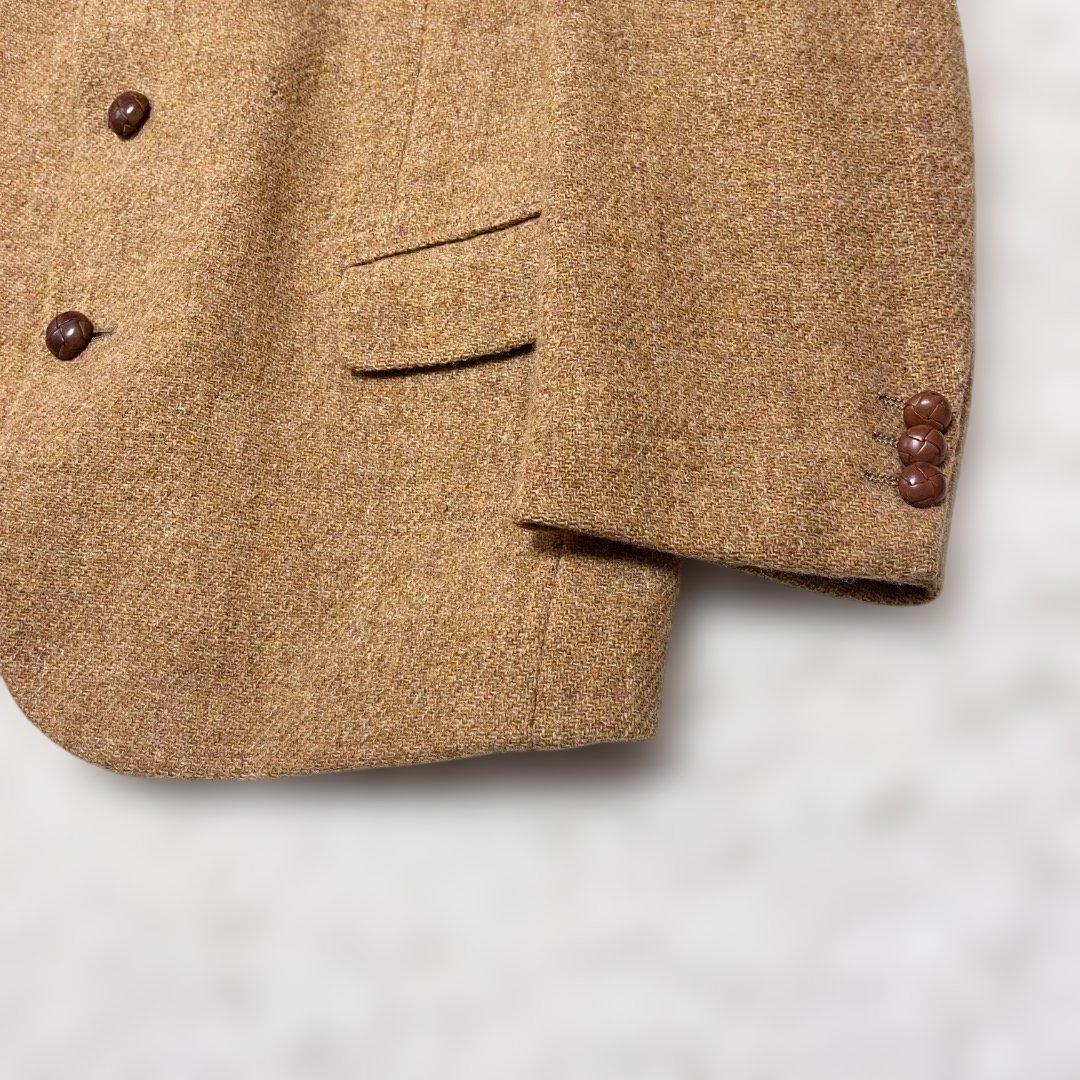 Harris Tweed ツイードテーラードジャケット くるみボタン L