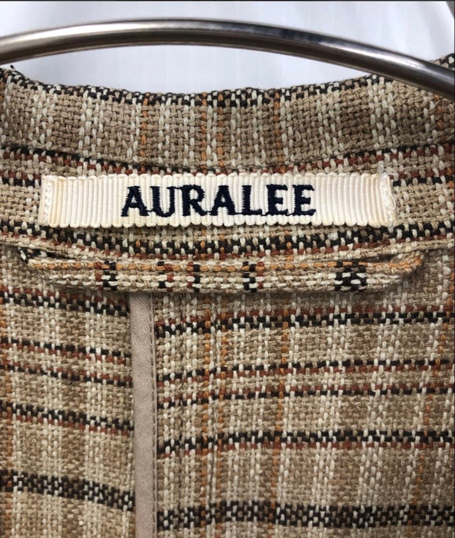 AURALEE チェック柄 ダブルブレストジャケット