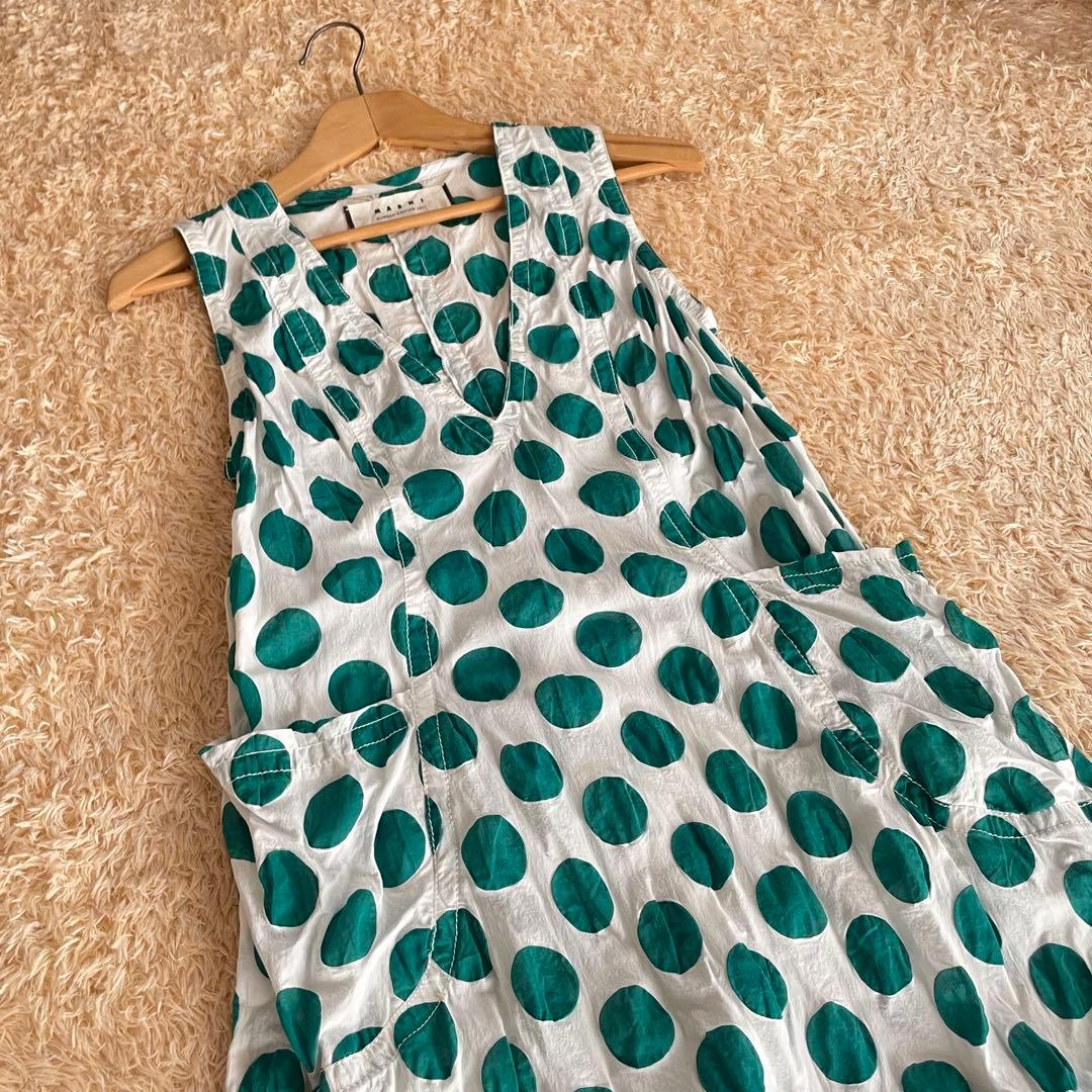 MARNI マルニ　ノースリーブ　ドット柄ワンピース