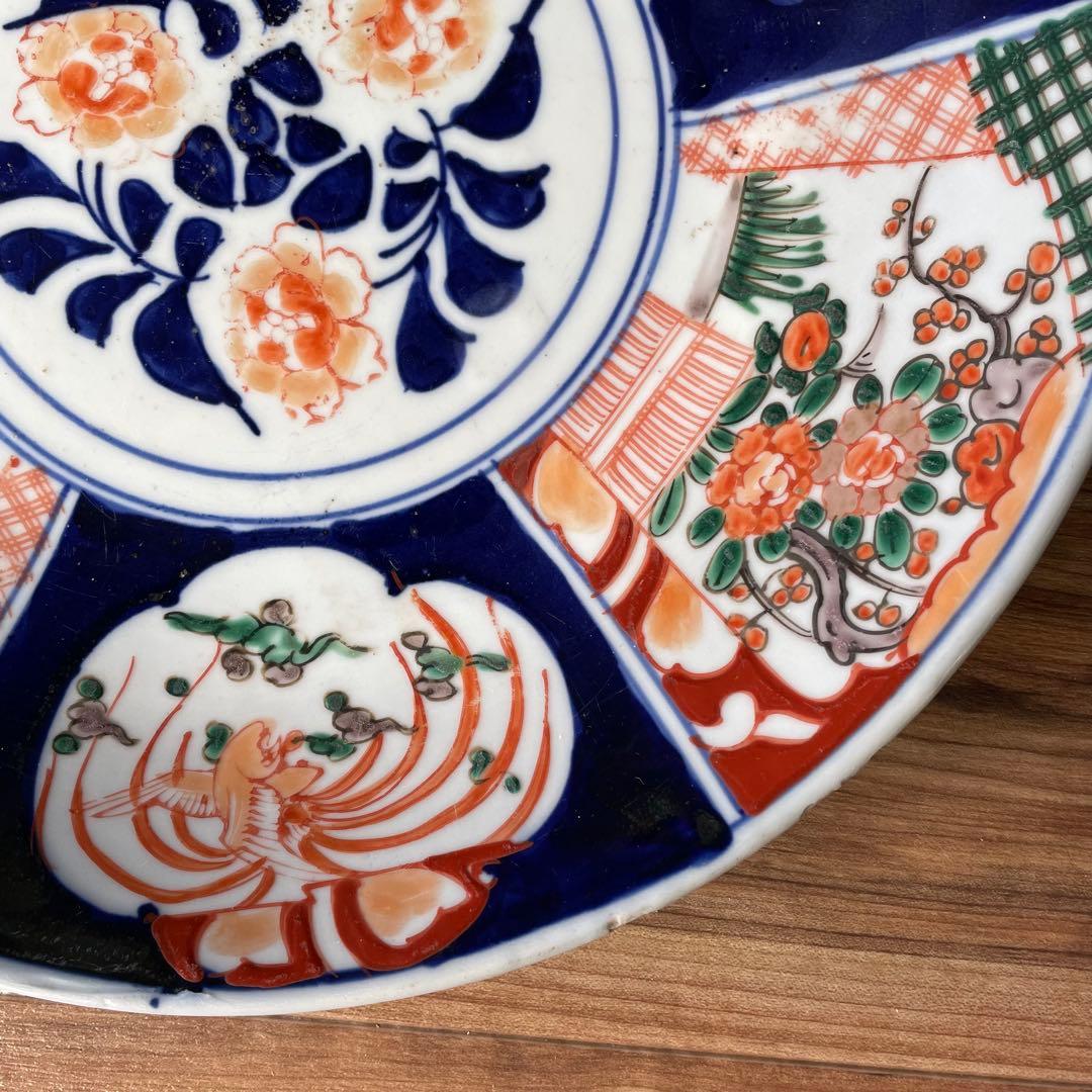 63）大皿　33㎝　 色絵　 飾り皿　 アンティーク　 和食器　 骨董品