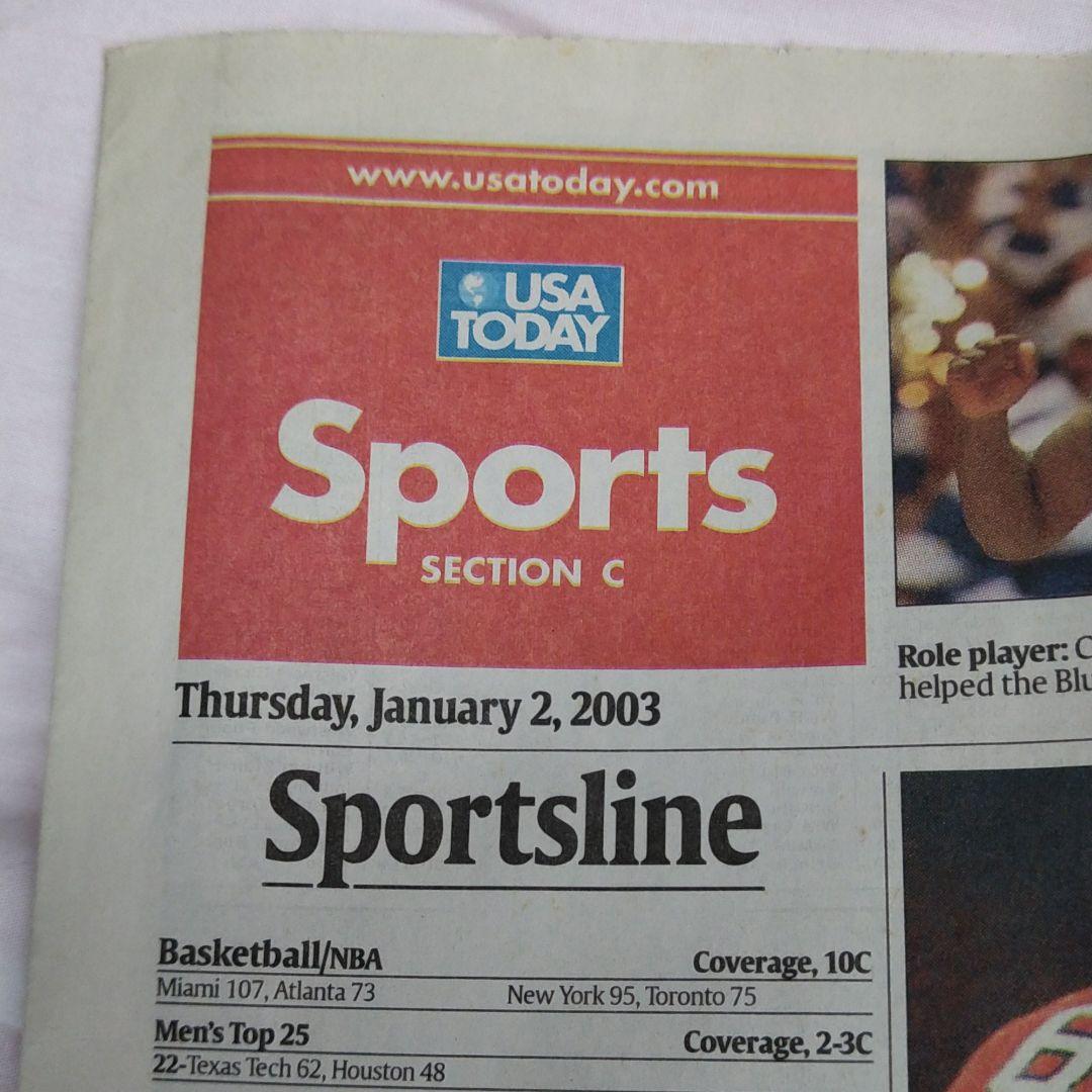 USA 2003年1月2日　スポーツ紙　イチローの記事あり
