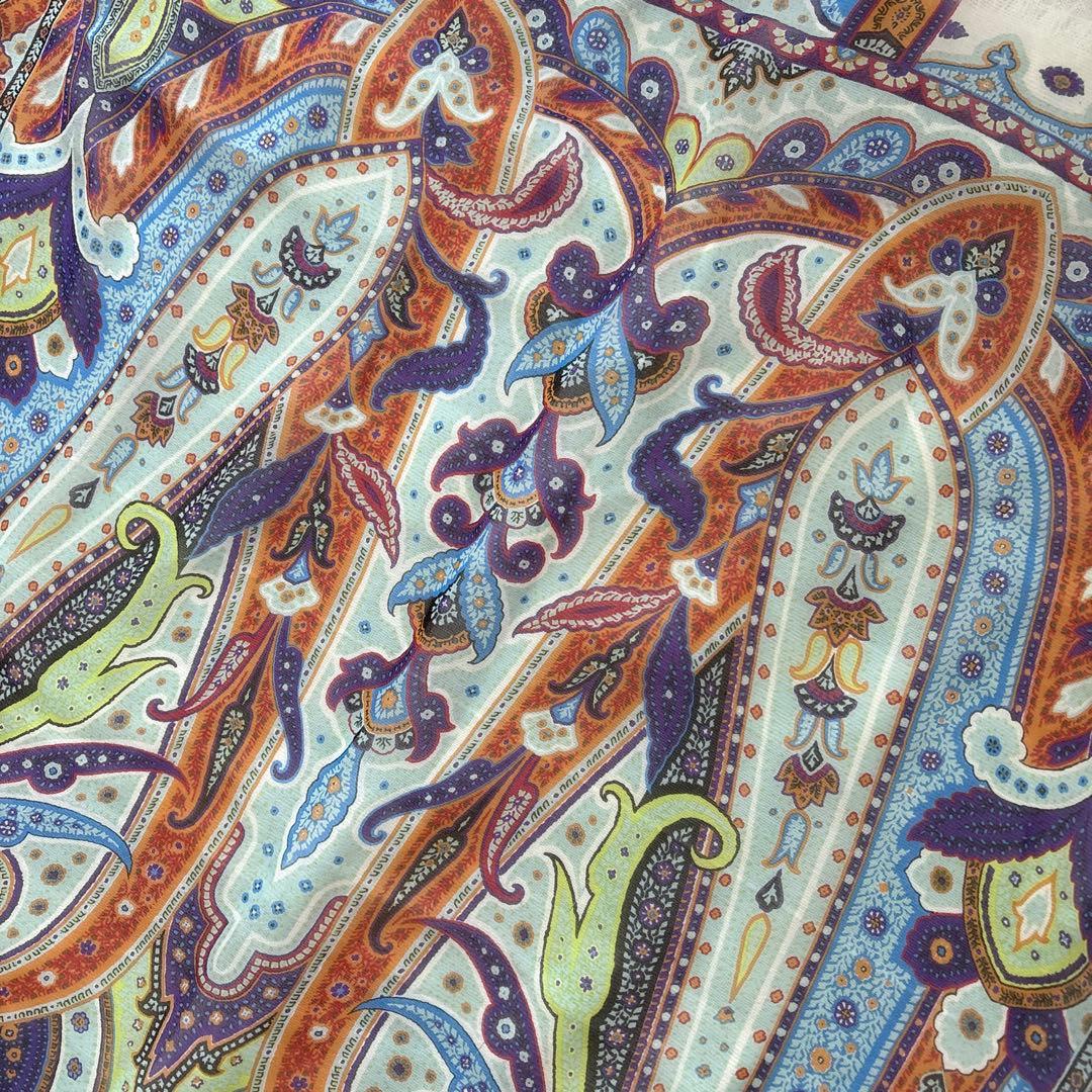 エトロ　シルク　大判ストール　ペイズリー　ETRO イタリア製　SILK 絹