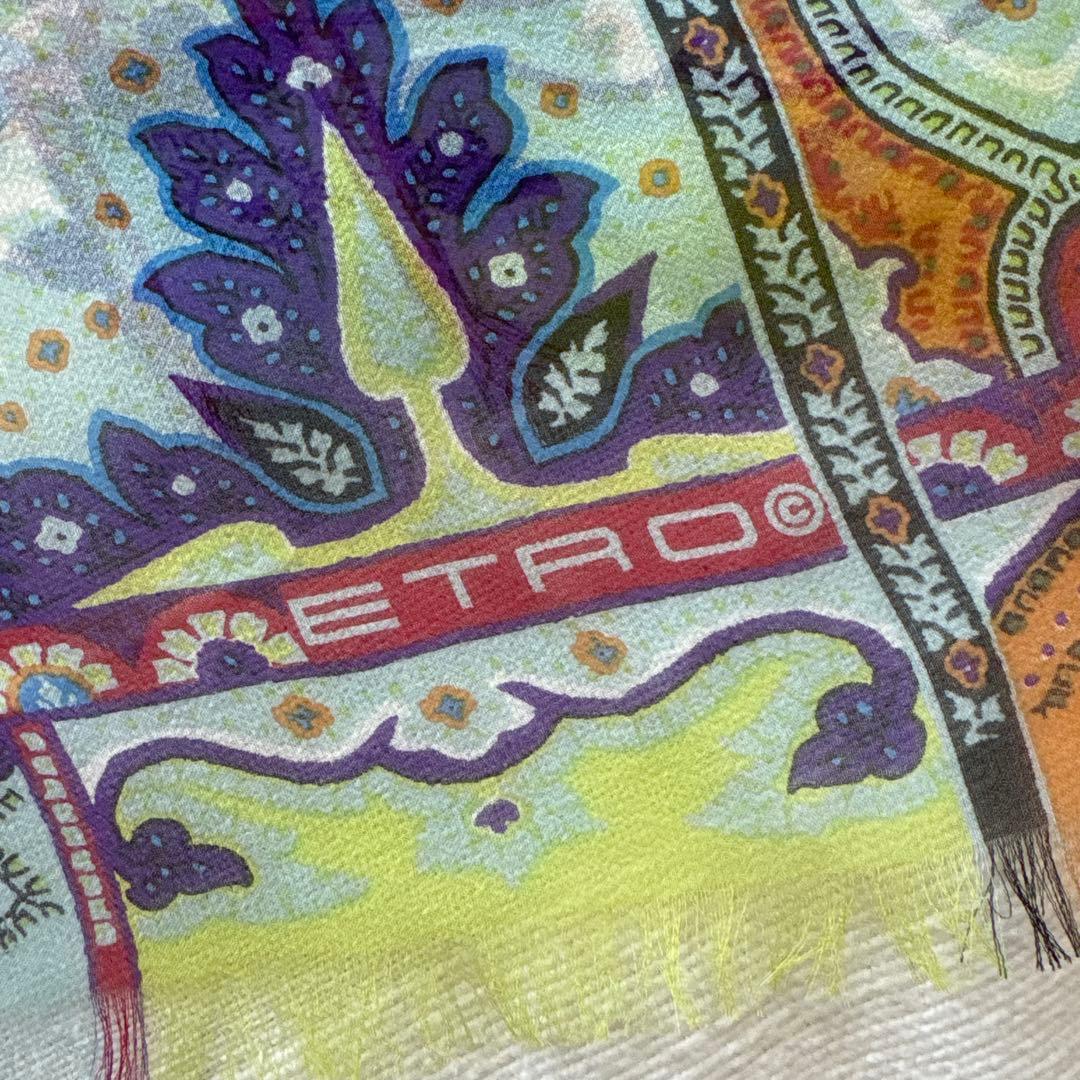 エトロ　シルク　大判ストール　ペイズリー　ETRO イタリア製　SILK 絹