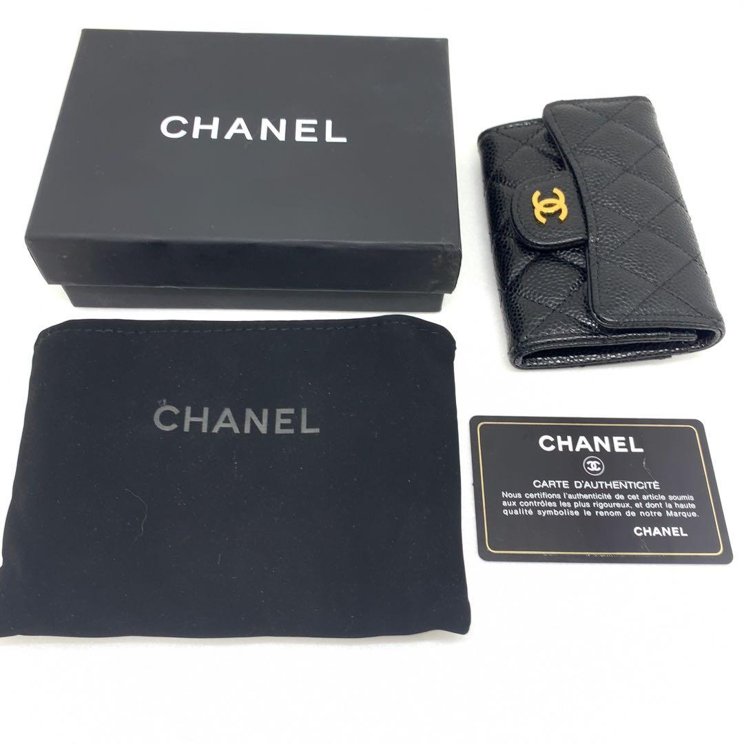 CHANEL マトラッセ キャビアスキン カードケース 名刺入れ 022780