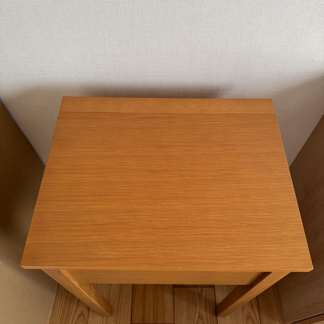 無印良品 コンパクトドレッサー 木製 オーク材 一面鏡 完成品 本体のみ