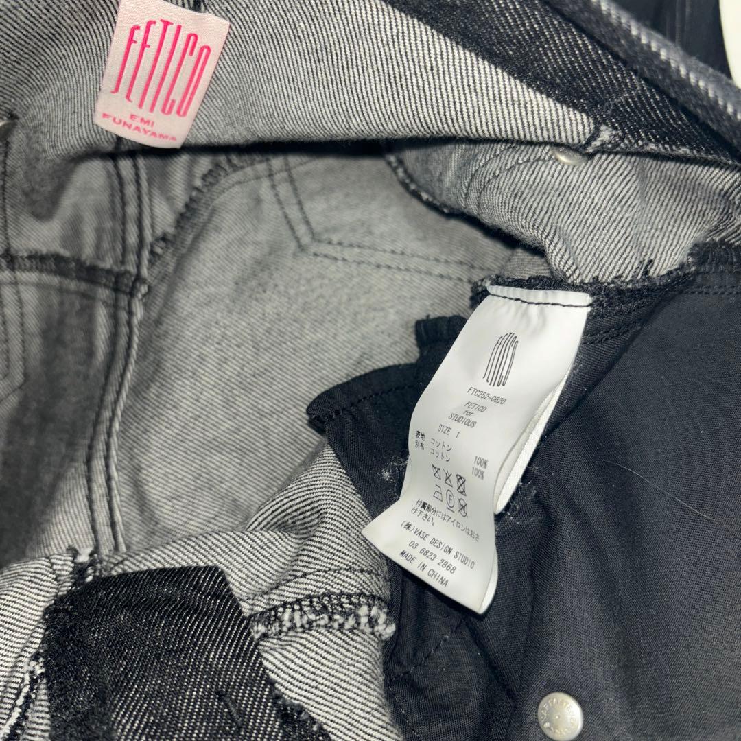 別注 FETICO rose denim pants サイズ1 ブラック