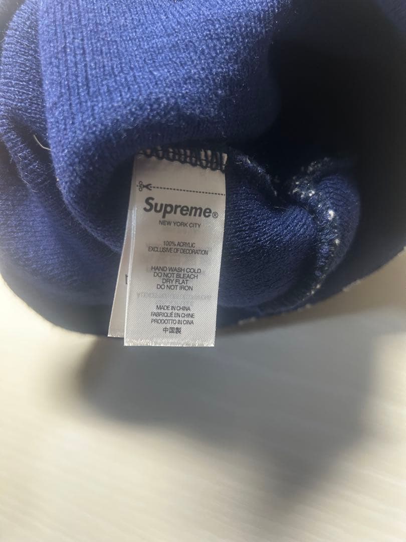 帽子 Supreme Big Logo Beanie Navy Bandana