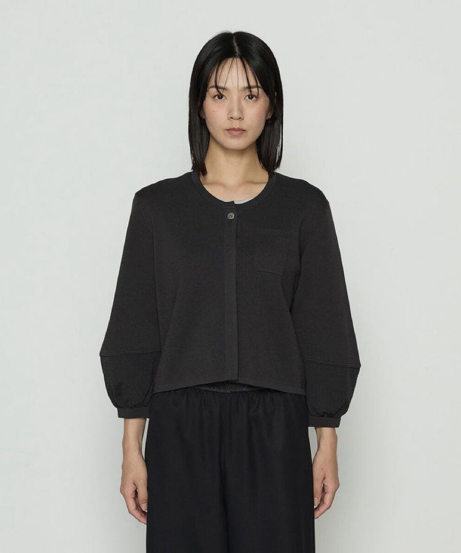 【未使用美品】ミラノリブショートジャケット 9号 黒 手洗い可 通勤 冠婚