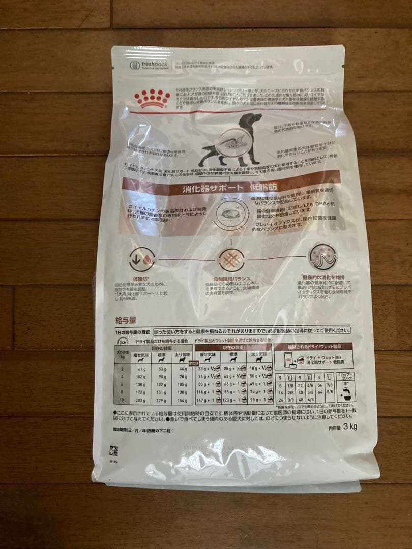 新品　未開封　ロイヤルカナン　消化器サポート　低脂肪　犬用　3kg