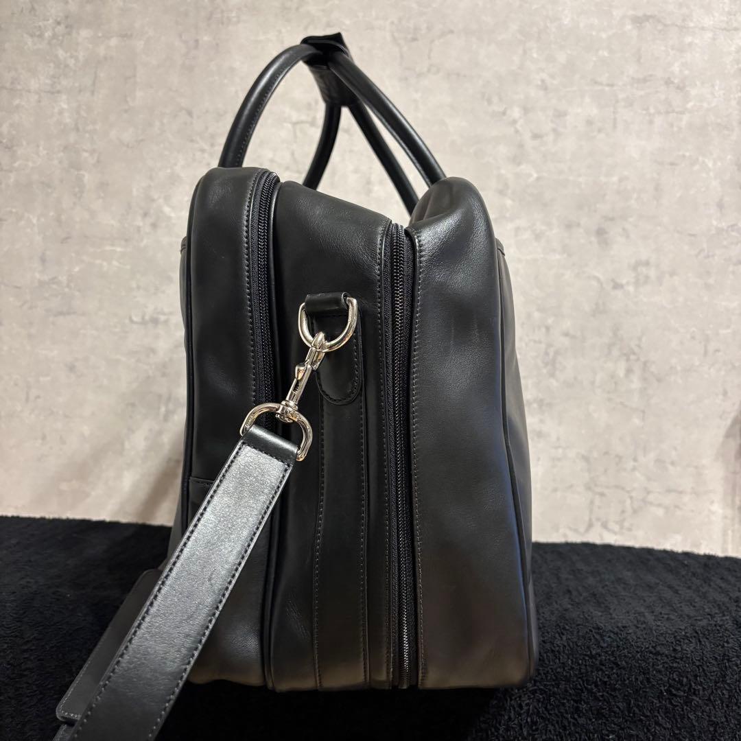 美品 COACHオールレザー ボストンバッグ ブラック 旅行 ビジネス