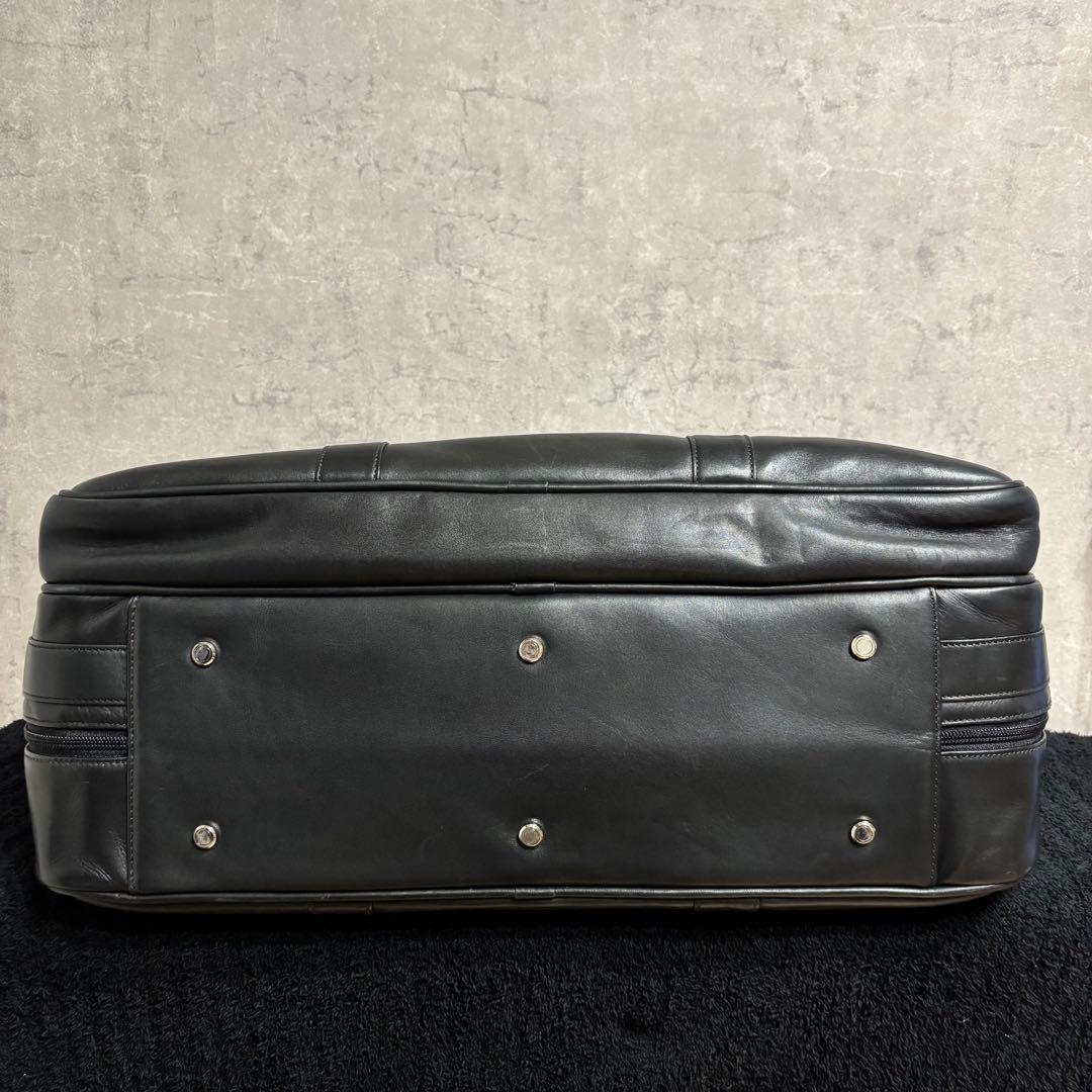 美品 COACHオールレザー ボストンバッグ ブラック 旅行 ビジネス