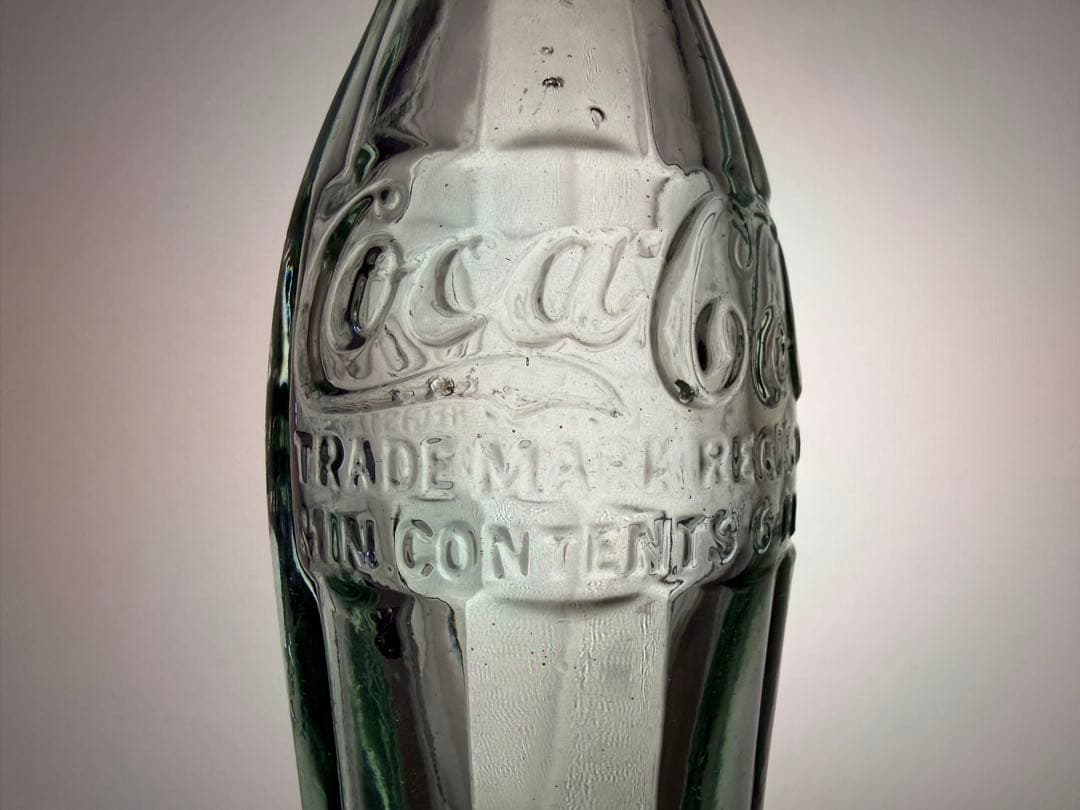 D16 1920年代　コカコーラ コンツァーボトル ライトグリーン 瓶